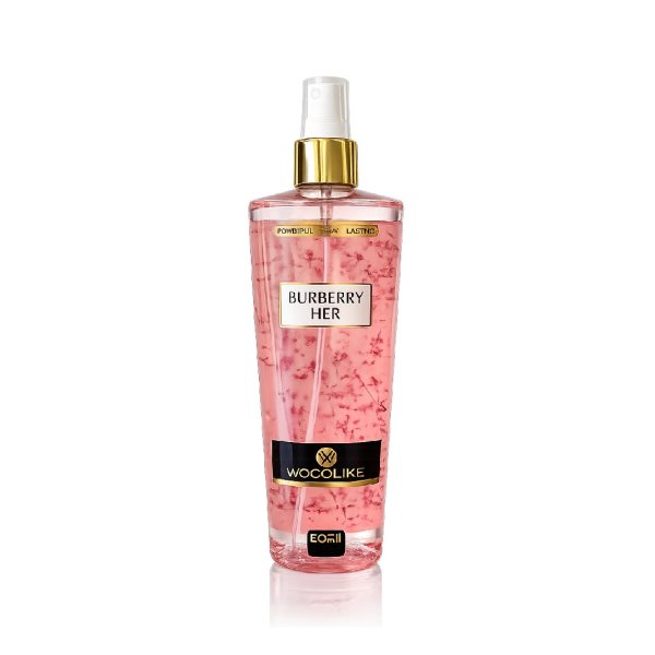 بادی اسپلش زنانه وودلایک مدل BURBERRY HER رایحه باربری هر حجم 250 میل
